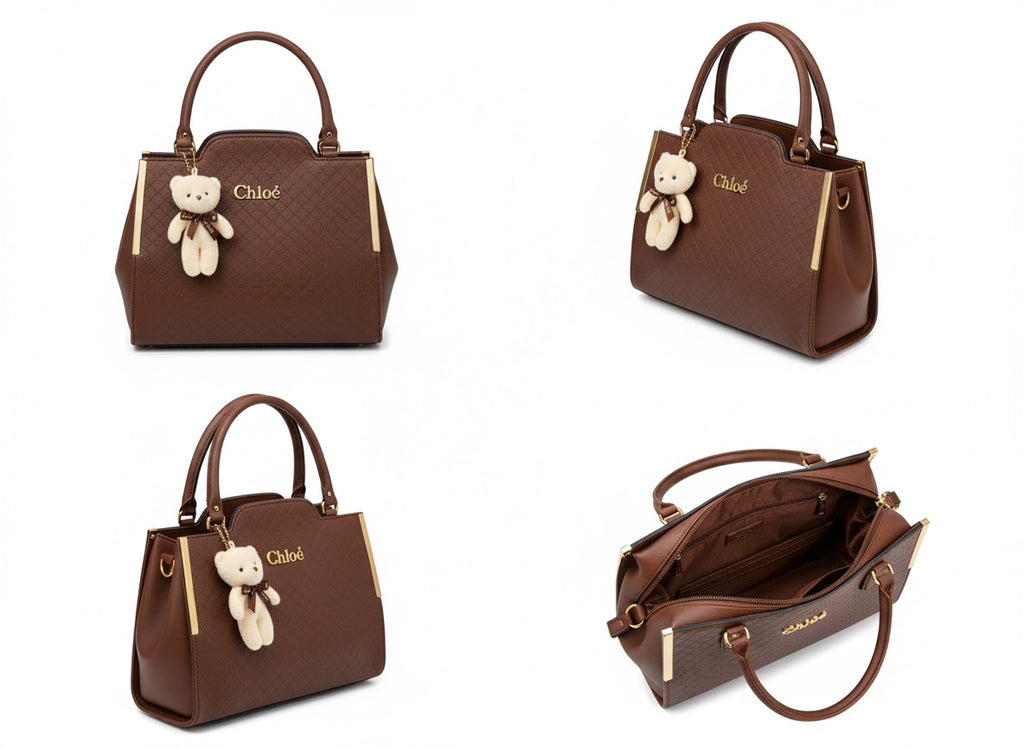 Classic Quilted Structured Satchel in Chocolate Brown