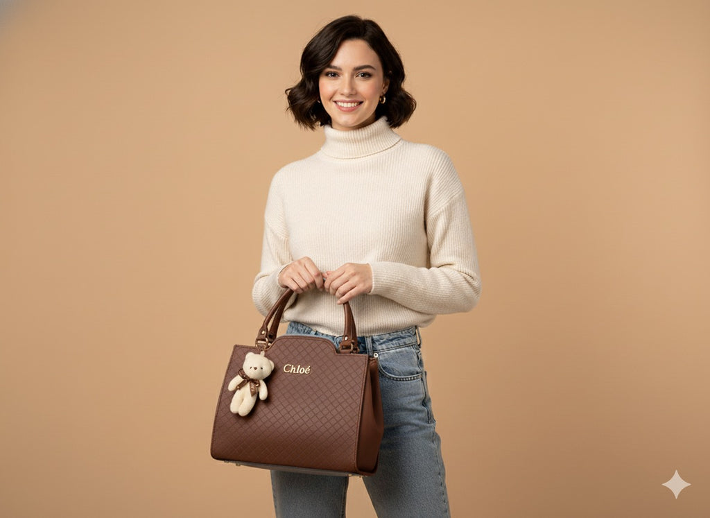 Classic Quilted Structured Satchel in Chocolate Brown