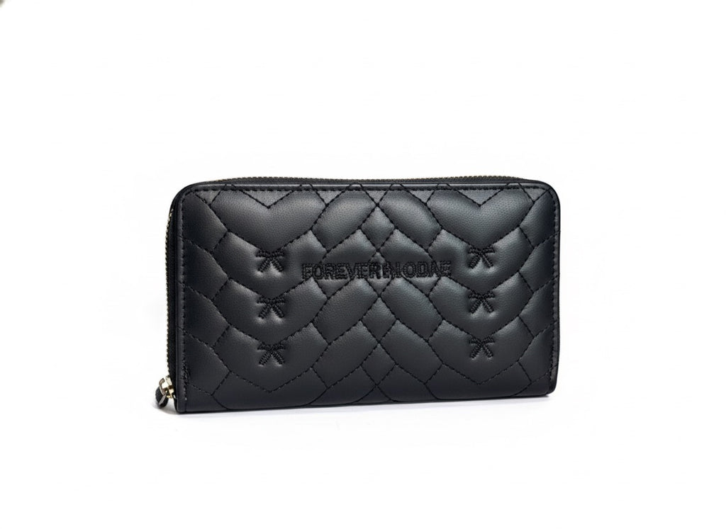 Black Quilted Wristlet Wallet